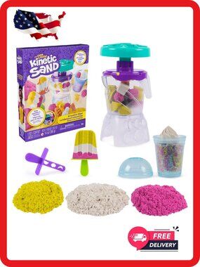 Kinetic Sand Smoothie Mixer Playset 14oz Sand Popsicle Mold Ages 5+ Toy